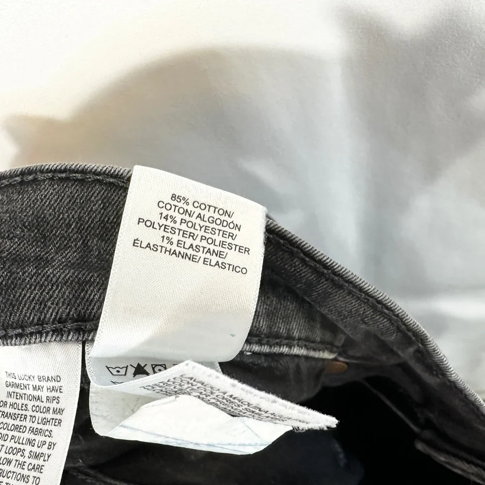 Lucky Brand 410 Athletic Straight Mens Jeans 38x34 Fade Black Stretch Denim 1323